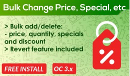 Bulk Change Product Price, Quantity, Specials an..