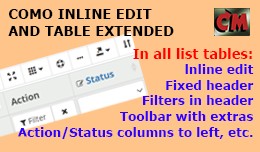 Como Inline edit and Table extended