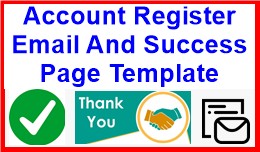 Account Register Email And Success Page Template