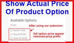 Show Actual Price Of Product Option
