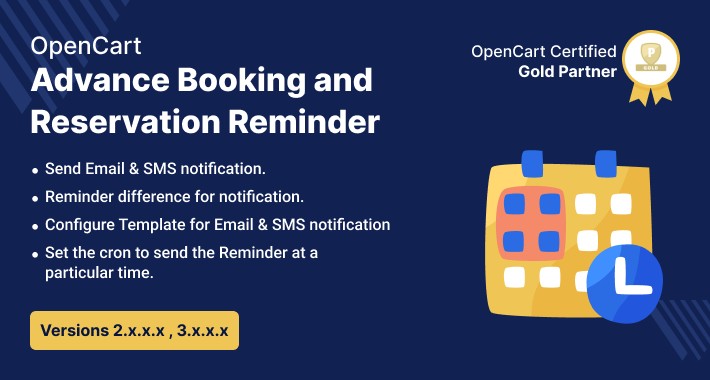 Opencart Advance Booking and Reservation Reminder