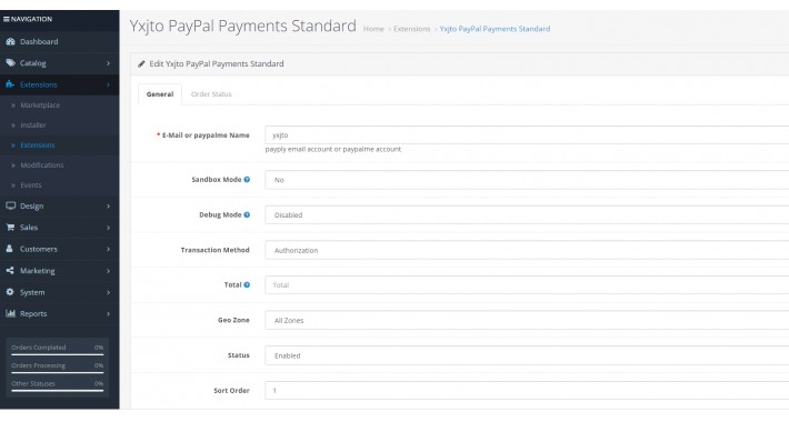 Yxjto Paypal Standart