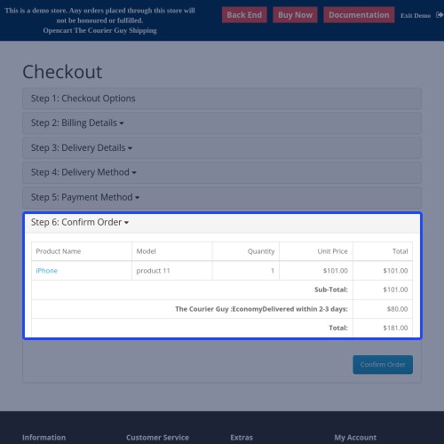 OpenCart Opencart The Courier Guy Shipping