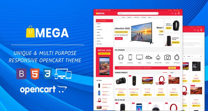 OpenCart Mega Electronics Opencart Theme Free Installation 