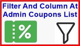 Filter And Column At Admin Coupons List