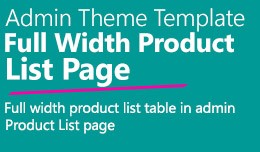 Admin Template : Full Width Product List Page
