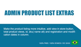 Admin product list by date added and extras