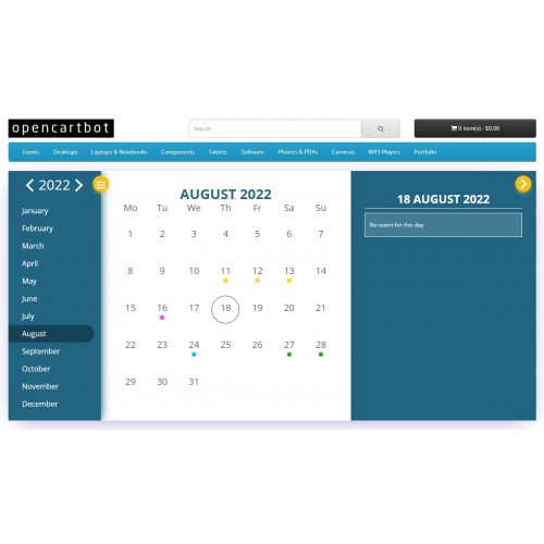 OpenCart - Event Calendar. Product as Event