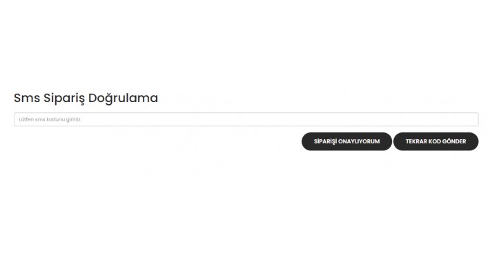 Sms İle Sipariş Doğrulama (Netgsm)