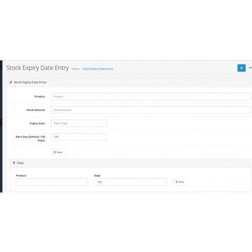 Opencart stock expiry date module