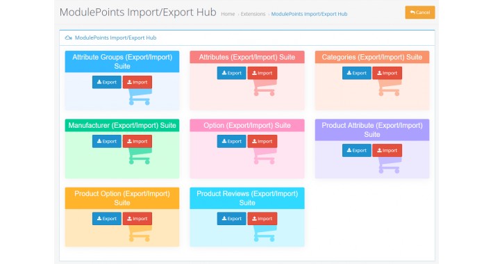 ModulePoints Import/Export Hub