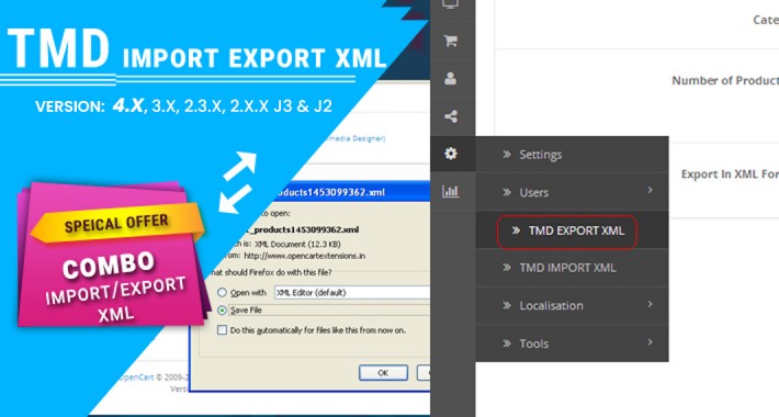 Import and Export XML ( 1.5.x ,2.x , 3.x & 4.x)