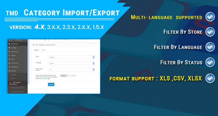 TMD Category Export / Import (multilanguage)