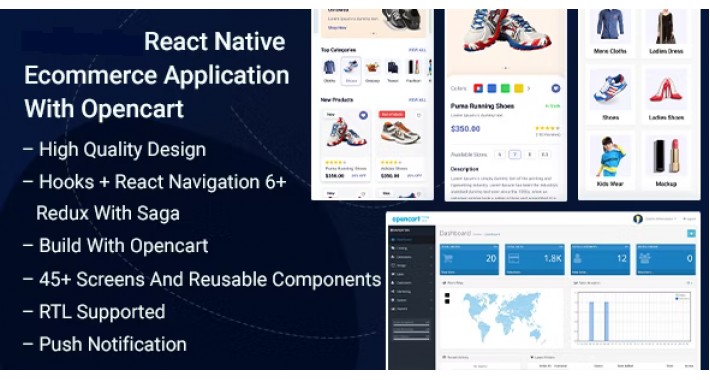 Android and iOS React Native Mobile App with source code