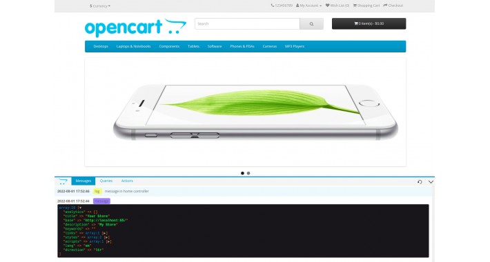 DebugBar + VarDumper for Opencart (Beta version)