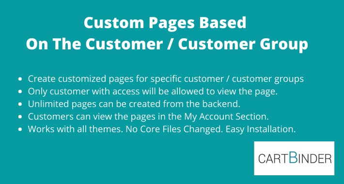 Custom Pages Based On Customer Group and Customers