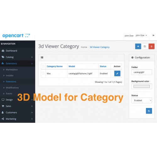 OpenCart - 3D Viewer