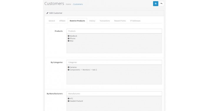 Restrict Products to Customer on OpenCart