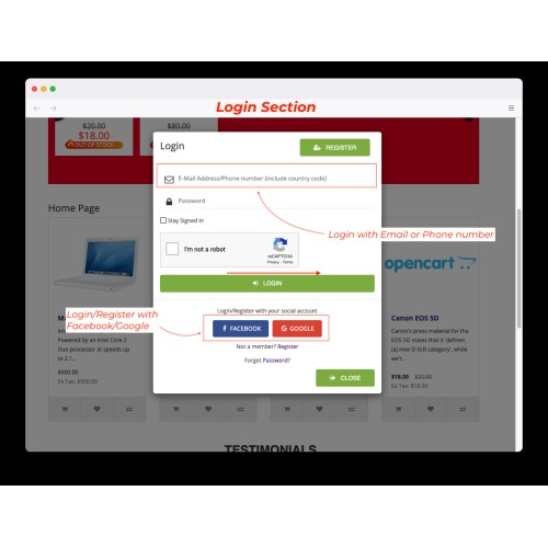 EasyAuth Social Login - OTP login via SMS & Social Login with FB