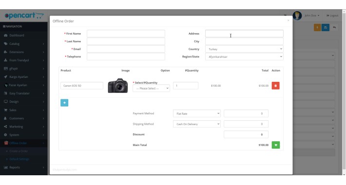 Offline Order Creator