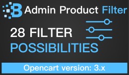 Admin product filters