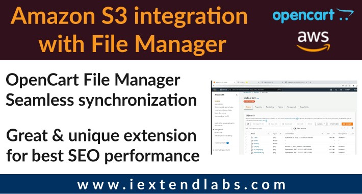 Amazon S3 integration with File Manager - OpenCart 3x 4x