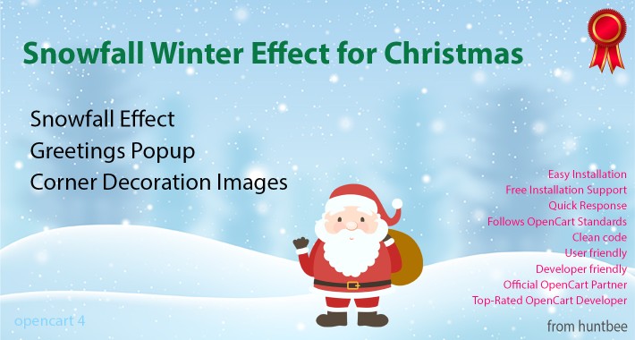 Snowflakes effect for OpenCart 4 (Christmas Module)