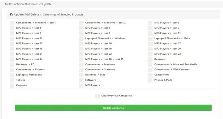 Bulk Update Products to Category 3.x -  2.x