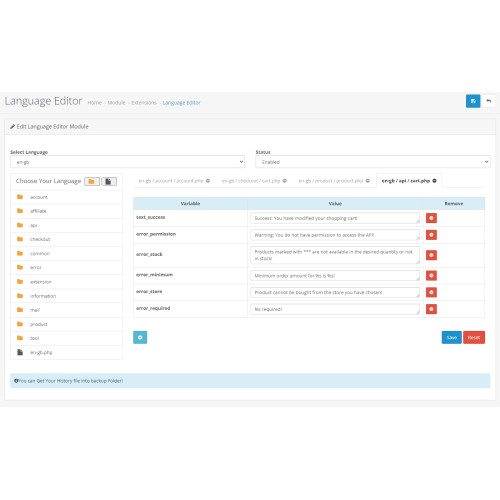 OpenCart - Multi Language Editor For Opencart Store