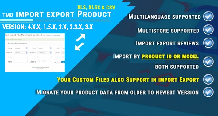 Tmd import and export Multilanguage ( 2.x , 3.x & 4.x)