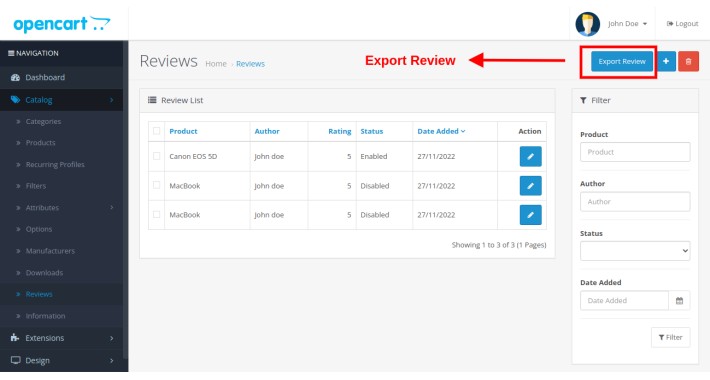 Export Review