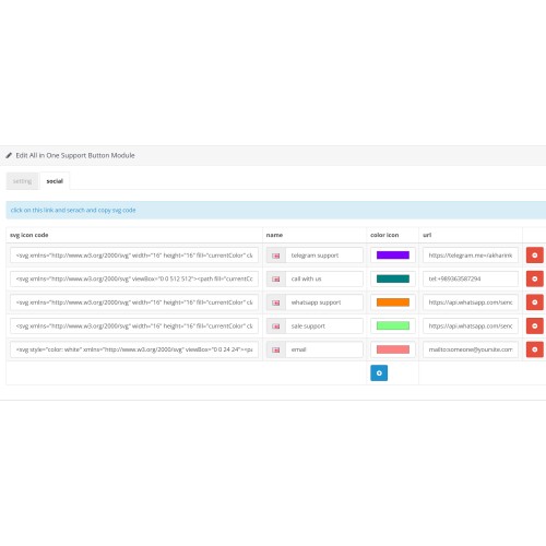 OpenCart - All In One Support Button