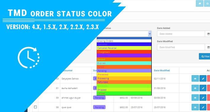 Order status color ocmod