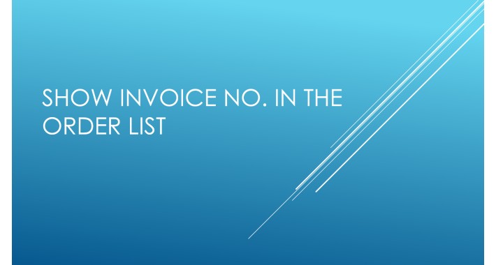 Invoice No. in order list