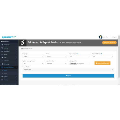 OpenCart - Product Import Export (4X, 3X, 2X, 1X)