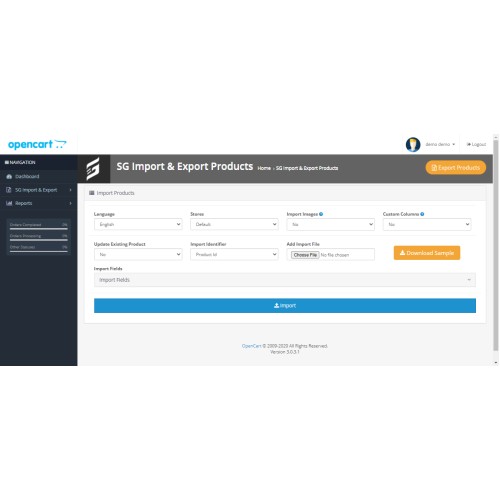 OpenCart - Product Import Export (4X, 3X, 2X, 1X)