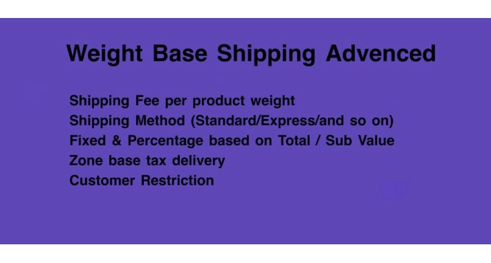 Weight Base Shipping Advenced 2.0