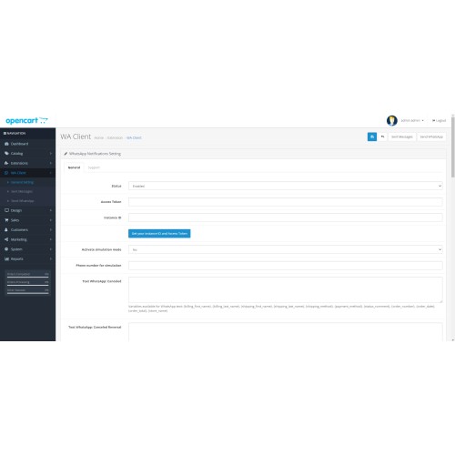 OpenCart - Opencart WhatsApp Notifications Extension