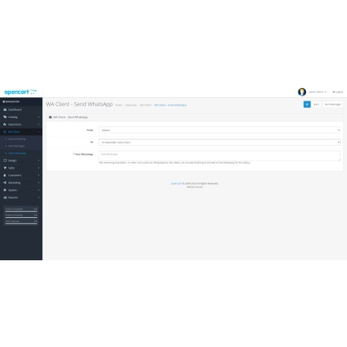 OpenCart - Opencart WhatsApp Notifications Extension