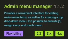 Admin menu manager