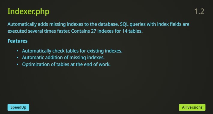 Indexer.php adds missing indexes to the database