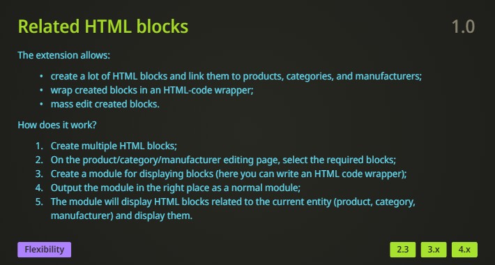 Related HTML blocks