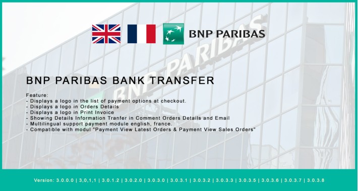 OpenCart BNP Paribas Bank Transfer Virement Bancaire BNP Paribas