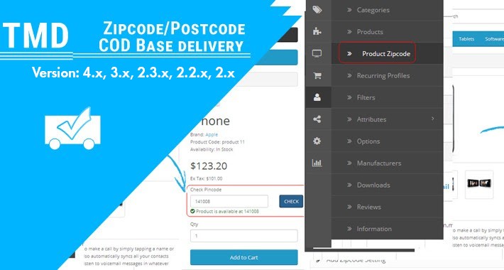 Zipcode/Postcode/COD based on Delivery