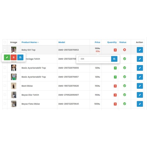 OpenCart - Ajax Edit Products On Product List