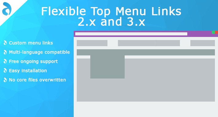 Flexible Top Menu Links 2.x and 3.x