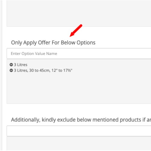 Opencart specific product option offer add on for sales combination