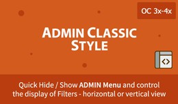 Admin Classic Style for menu and filters in Open..