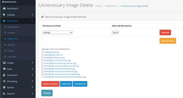 Unused Images Find Show and Delete