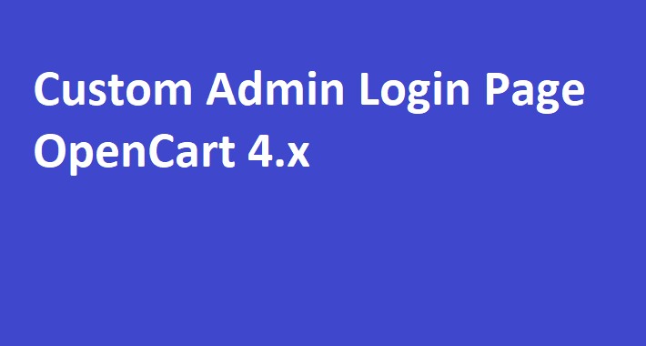 Admin Login Page OpenCart 4x